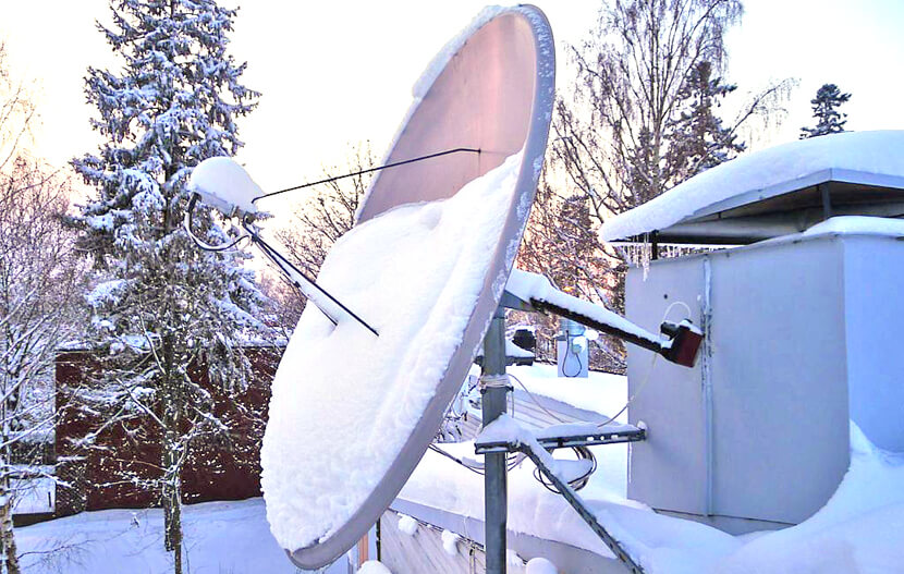 how to keep ice off satellite dish